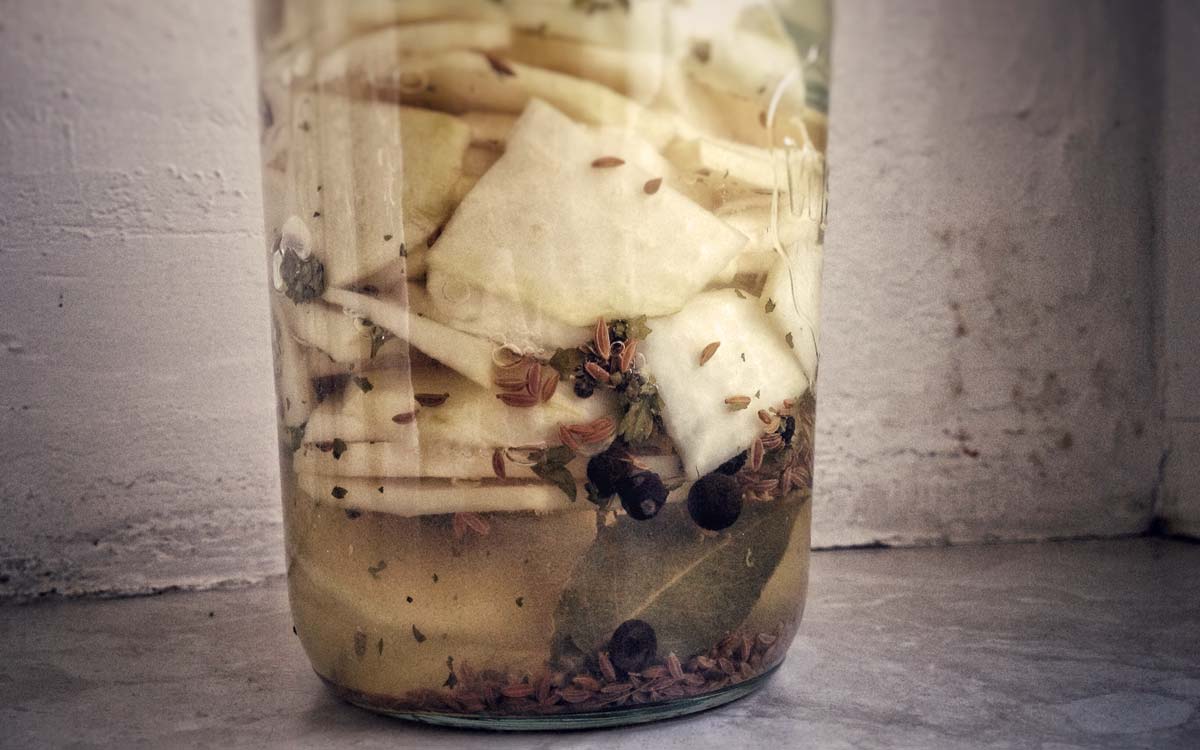 Fermentierter Kohlrabi, eine Woche alt